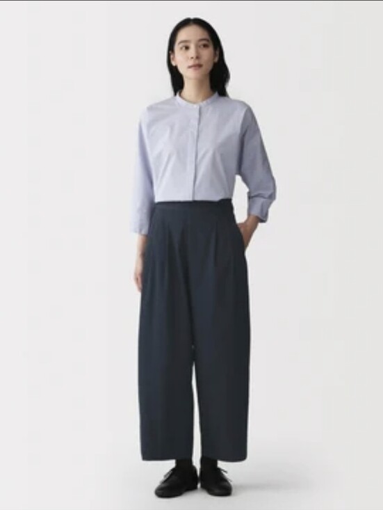 Muji Pants - MUJI Cotton Twill Wide Tapered Pants, Small